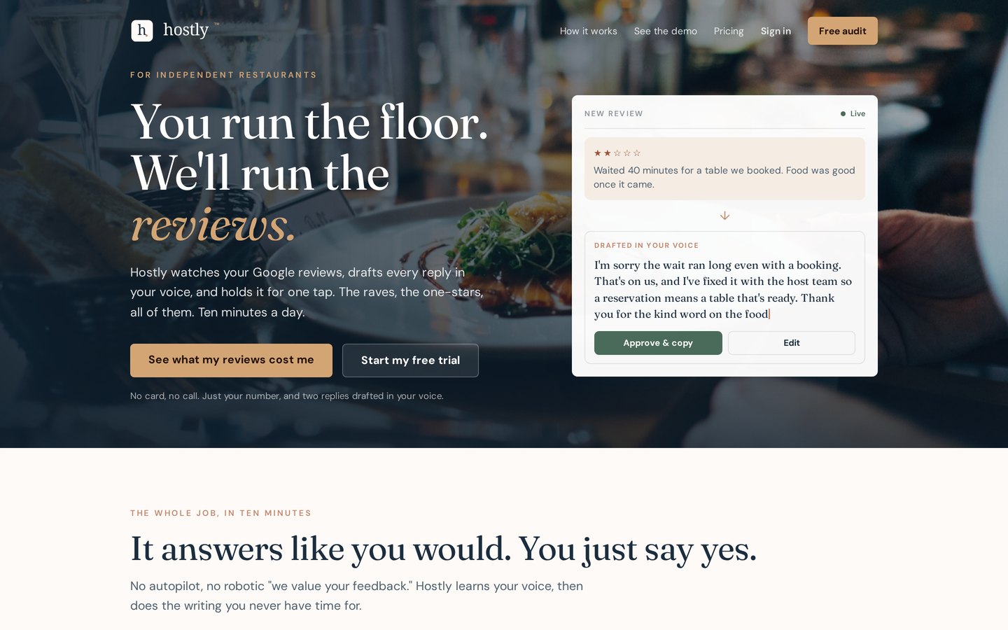 Hostly by Vero Dawn and BTGM website homepage, Hospitality software